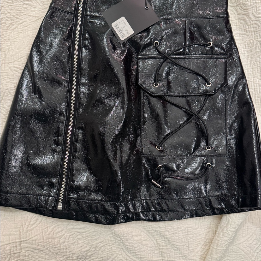 LF Black Patent Leather Skirt